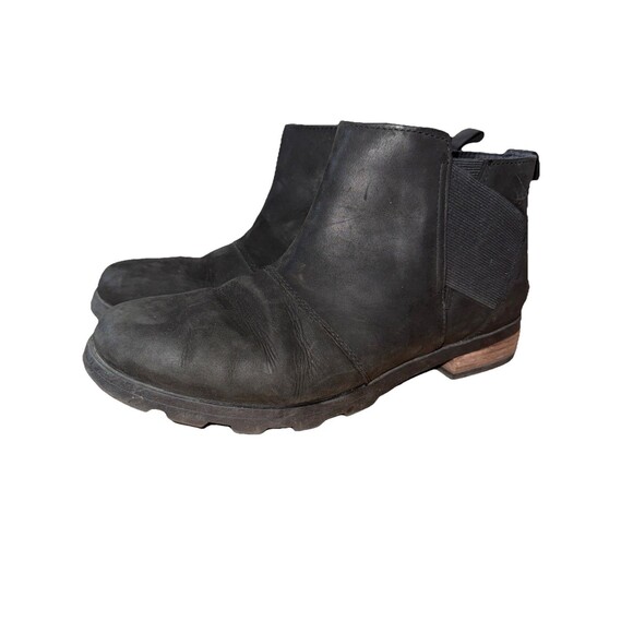 Sorel Women black Leather Emelie NL2671-010 Waterproof Chelsea Boot Size US 11.5 - Picture 3 of 8